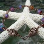 Wire Wrapped Lampwork Bead ..