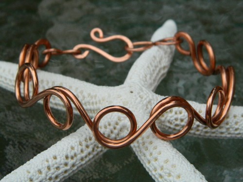 Hand forged copper bracelet