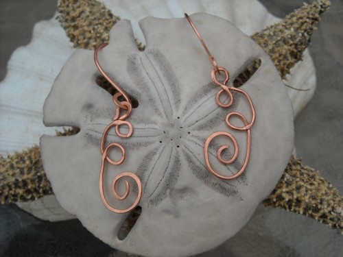 Copper Curly Q Earrings